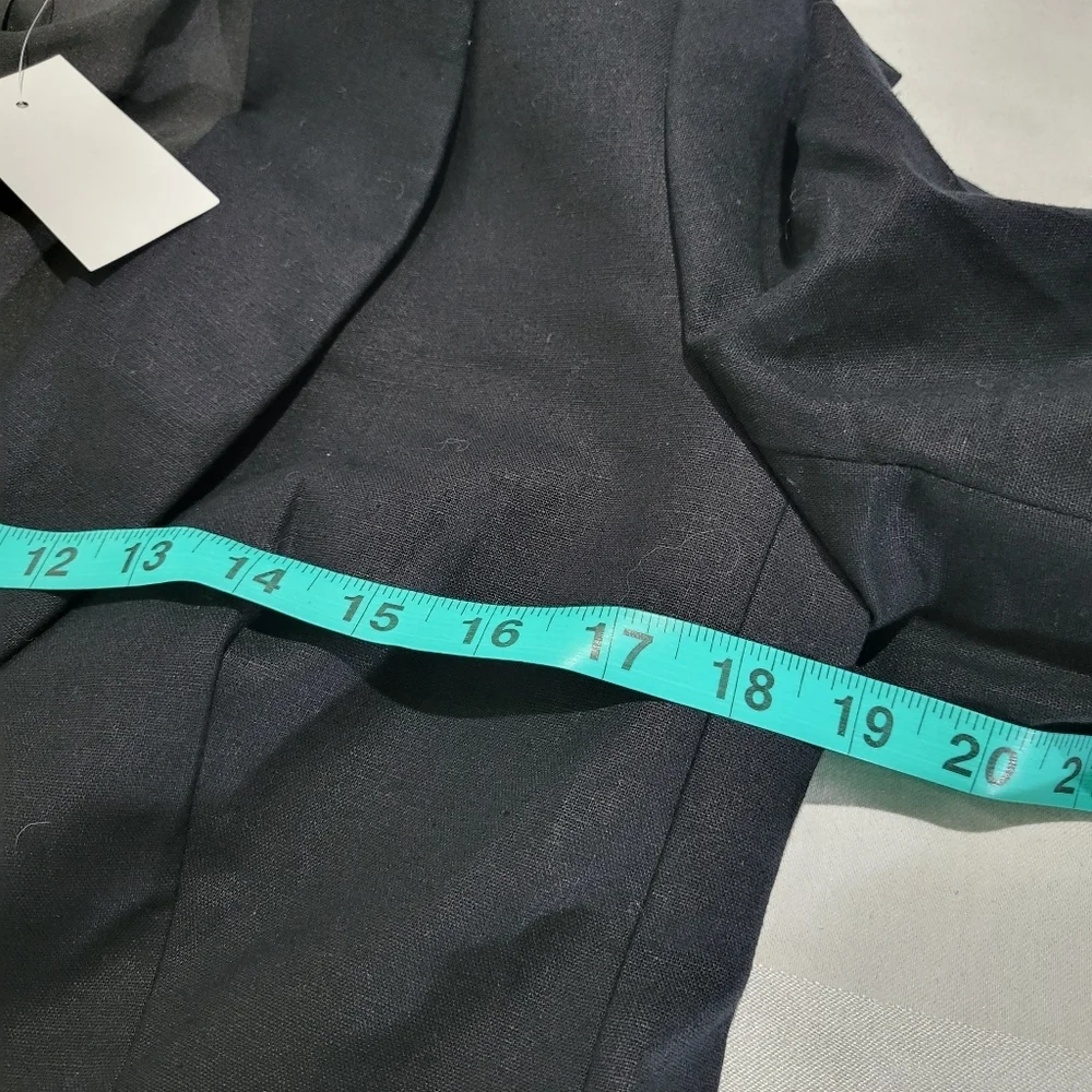 J Crew Factory Linen Blend Holland Blazer Black Size 6
